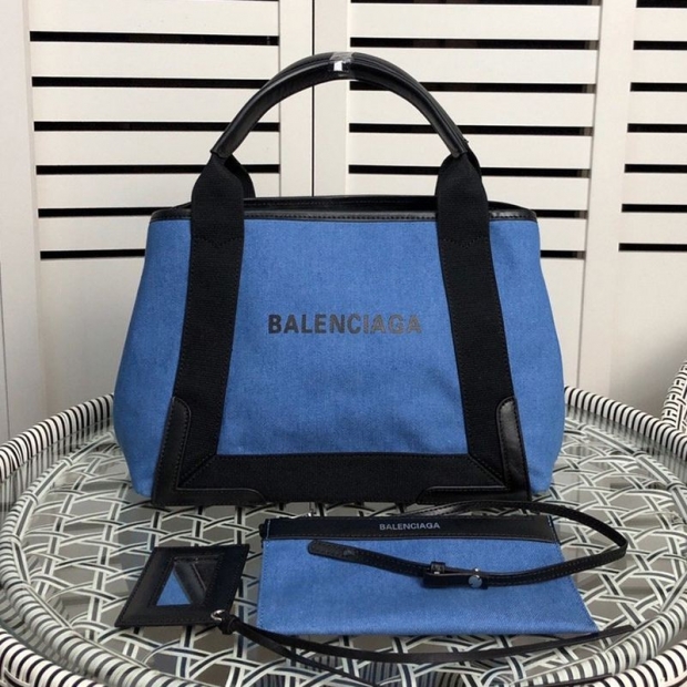 春もの新作バレンシアガ ネイビーカバ 本物 S トート ブラック×ベージュ baq94315