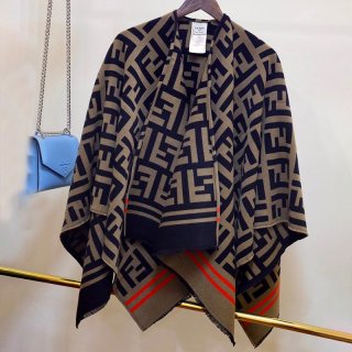 ☆超人気☆フェンディ マフラー 本物 スカーフ ウール インターシャ FFモチーフ feu95183