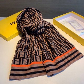 ★日本!!人気！フェンディ マフラー 本物 スカーフ ウール インターシャ タッセル fey75013