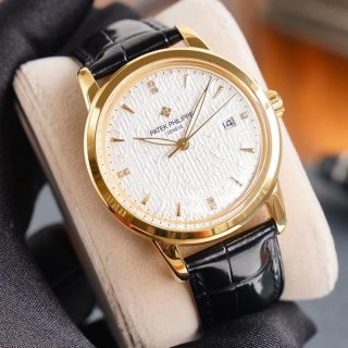 ☆超人気☆パテックフィリップ 本物 カラトラバ レリーフ腕時計 約40.0mm paj12542
