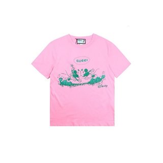 セール新作 グッチ コットン Tシャツ 本物 半袖 ロゴ gub08445