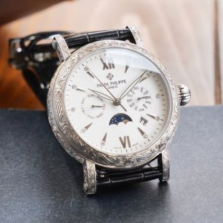 21AW新作パテックフィリップ 本物 グランドコンプリケーション レリーフ腕時計 2色 約42mm paq31008
