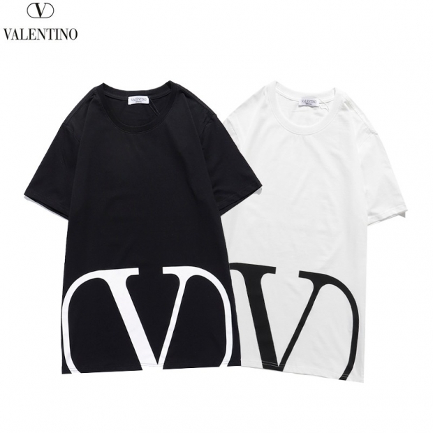関税込ヴァレンティノ Tシャツ 本物 VLTN コットンロゴ Tシャツ 2色 Vua65573