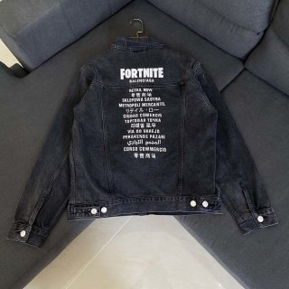 21AW新作バレンシアガ 本物 Fortnite2021 EPIC GAMES, INC Large Fit ジャケット デニム ブラック 684001TEW051055