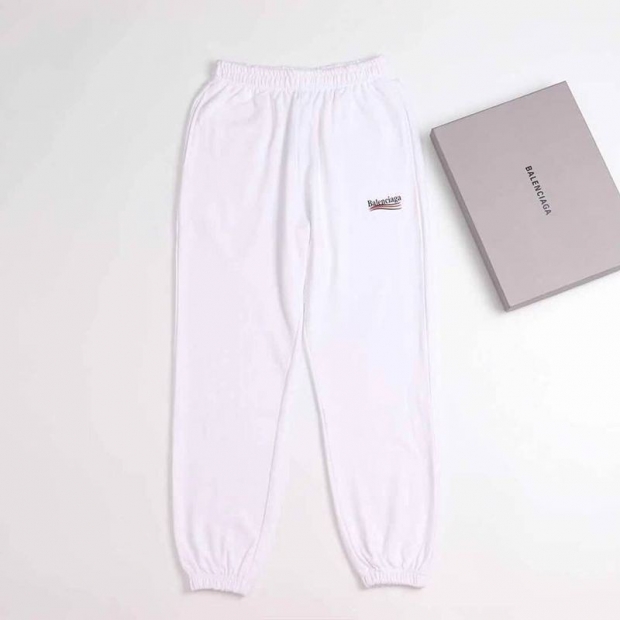 【日本未発売】バレンシアガ Political Campaign Sweat パンツ コピー★カーリーフリース　ホワイト bai35225