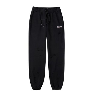 目を惹くカラーバレンシアガ 本物 Political Campaign Sweat パンツ★カーリーフリース　ブラック bav26689