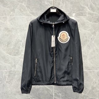 日本未入荷 【モンクレール ジャケット 本物】シンプル★ナイロンジャケット★ブラック moo08556