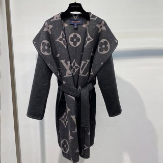 ★日本!!人気！ルイヴィトン コート 本物 モノグラム ジャケット ロングコート グレー 人気 1A82GP