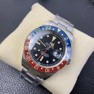 ☆超人気☆ロレックス 本物★GMTマスター 自動巻き ステンレススチール メンズ ブラック 16751