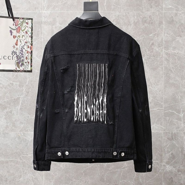 稀少バレンシアガ Barcode Large Fit ジャケット 本物★ブラックデニム bax80679