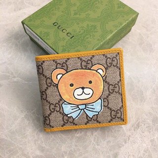 【グッチ】グッチ×KAIコラボ ミニ財布 本物 ベアプリント660159 2YOAG 8695