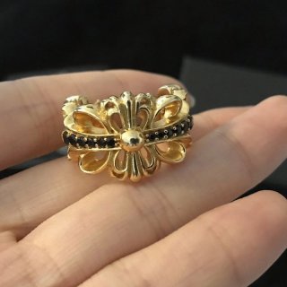 クロムハーツ フローラル 22kGold ダイアモンド ゴールド リング 本物 コピー Kuy99876