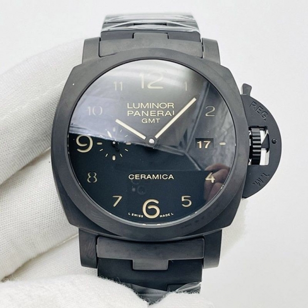 大人気パネライ ルミノール1950 3デイズ GMT 本物トゥットネロ PAM00437