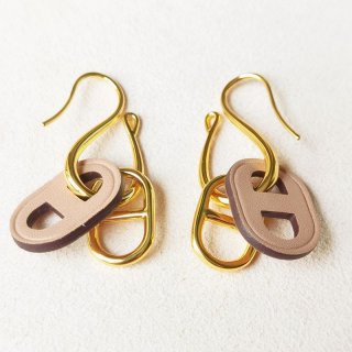 国内発すぐ届く☆エルメス OMaillon 本物 オーマイヨン ピアス ery39206