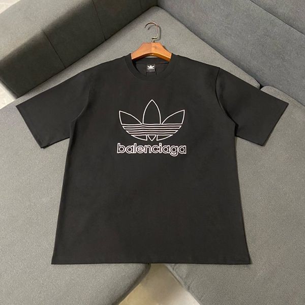 入手困難★BALENCIAGA×Adidas 本物★オーバーサイズ Tシャツ ブラック baa55722