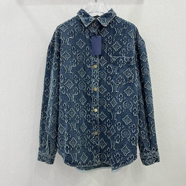 追跡付ルイヴィトン モノグラムロングスリーブコットンシャツ 本物 vug16022