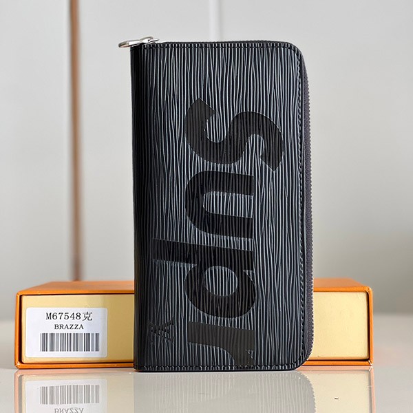 シュプリーム ヴィトン 財布 本物 ジッピーウォレット 新作 Epi Leather Zippy Organizer Wallet 黒 M67548