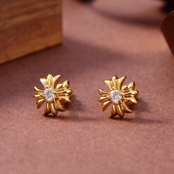 ☆超人気☆【クロムハーツ ピアス 本物】CH プラス 22kゴールド ダイヤモンド Kud33898