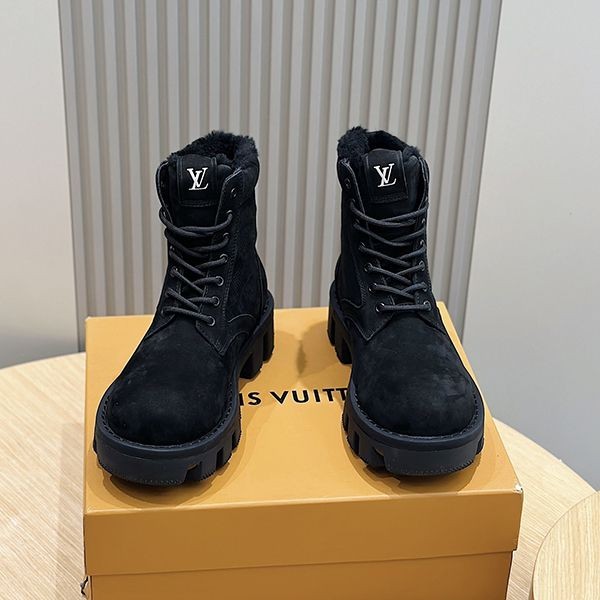 ルイヴィトン LV チェッカーライン アンクルブーツ 本物 1ADEYI