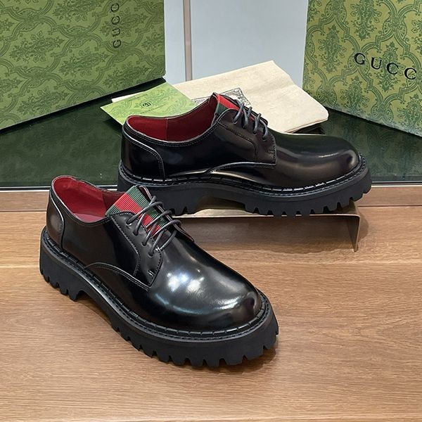 激安価格！完全必至 グッチ ウェブ メンズ レースアップシューズ 本物 gum82512