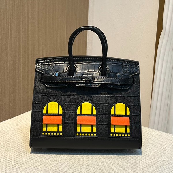 ★ブラック金具！エルメス バーキン 本物 20cm ヴォーマダム×アリゲーターマット×スイフト