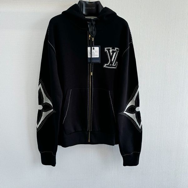 【 ルイヴィトン 】グラフィックインターシャジップコットンフーディ 本物 1AFXKU