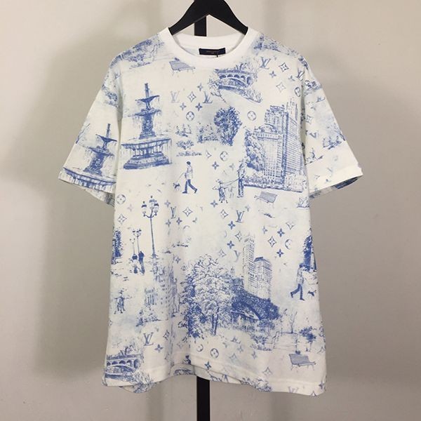 絶対欲しい！【爽やかに決まる】ルイヴィトン★Printed Cotton Tシャツ 本物 1AGJYZ