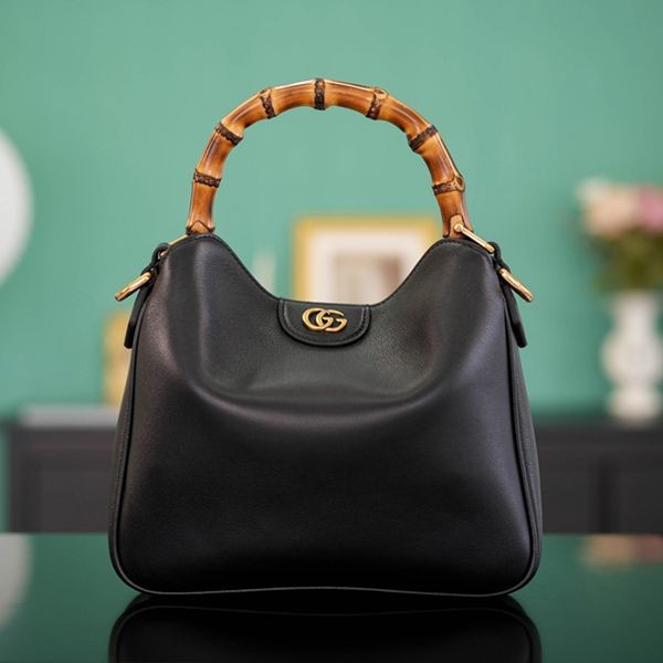 グッチ ダイアナ スモール 本物 レザー バッグ black 大人気 746251