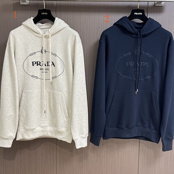 人気急上昇 プラダ コットン 本物 フリース 刺繍ロゴ pua33796