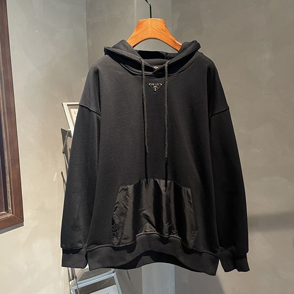 24SS プラダ ロゴ コットン フーディ 本物 パーカー Re-Nylon puq35216