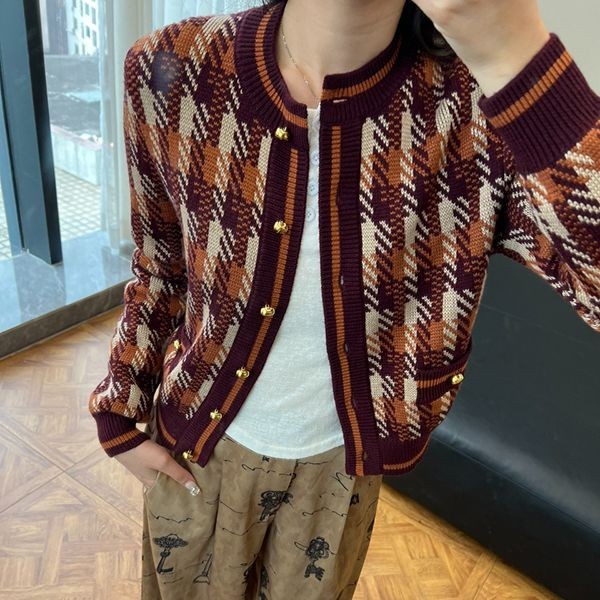 プラダ 本物 Checked wool cardigan チェック カーディガン pus15061