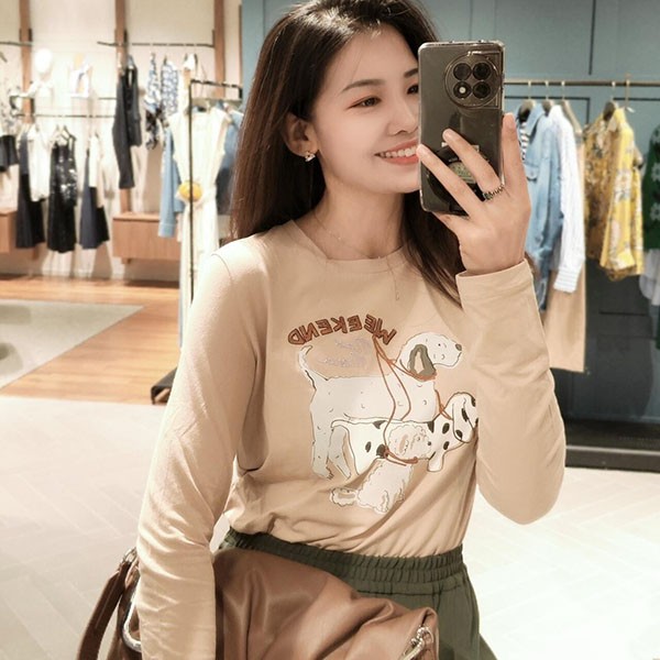 ウィークエンド マックスマーラ 本物 クルーネック長袖Ｔシャツ mao87382