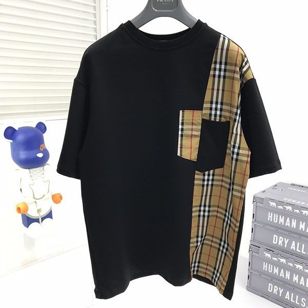 人気No1【バーバリー】ポケットディテール オーバーサイズTシャツ 本物 Bal59323