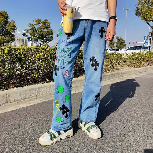 クロムハーツ 本物 セメタリークロス デニム パンツ Kuc25733