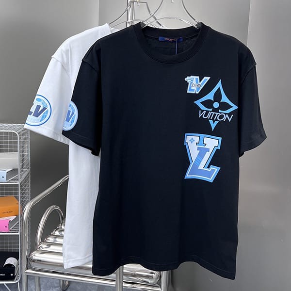 一目惚れルイヴィトン 本物 コットンショートスリーブ クルーネック Tシャツ 2色 vud04292