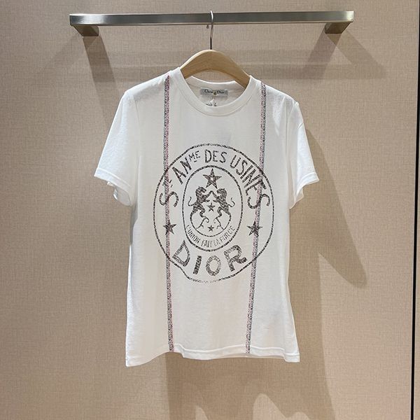 送料込ディオール レディース Tシャツ 本物 コットン&リネン 243T09A4426X0200