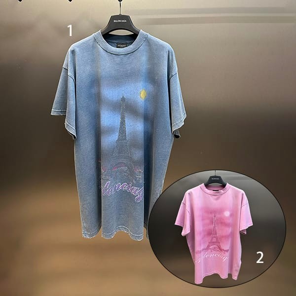 新デザインバレンシアガ 本物 PARIS MOON オーバーサイズ Tシャツ 2色 baf86746