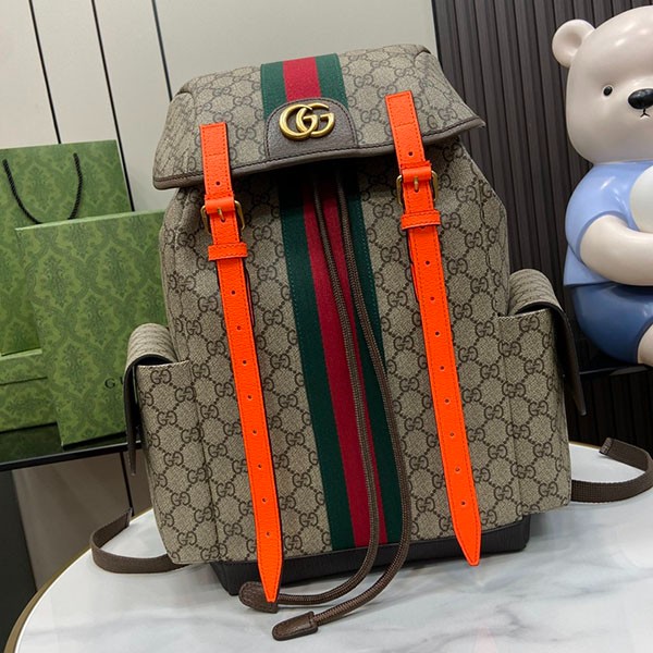 ◆グッチ 24SS◆GG レザートリミング バックパック本物/Multicolor◆ gur30094