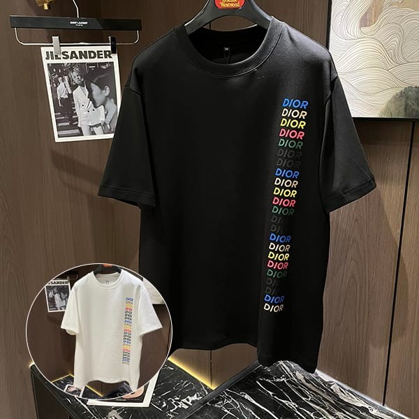 一目惚れディオール 本物 Multi ロゴ入り Tシャツ 2色 def36009