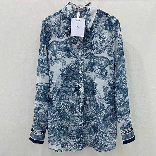 入手困難 ディオール Toile de Jouy 本物 モチーフ ロングブラウス deg96561