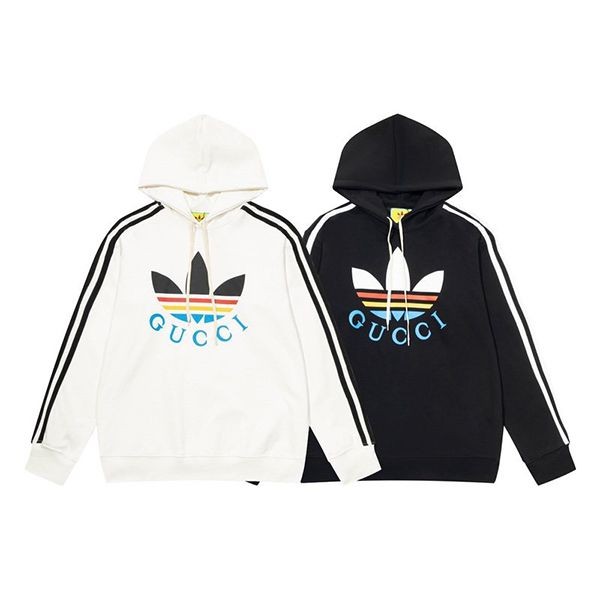 入手困難グッチ×アディダス 本物 トレフォイルグッチコットンフーディ 2色 guo38991