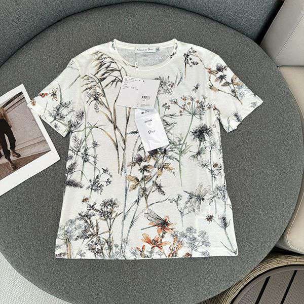 絶対欲しい！ディオール Herbarium 本物コットン & リネン ジャージー dep46302