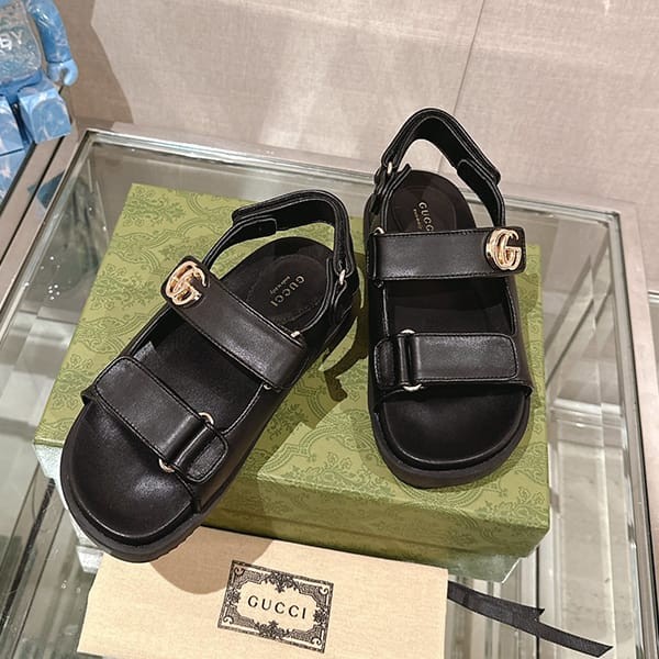 超希少！グッチ 本物 モリッツGGレザーサンダル guq28177