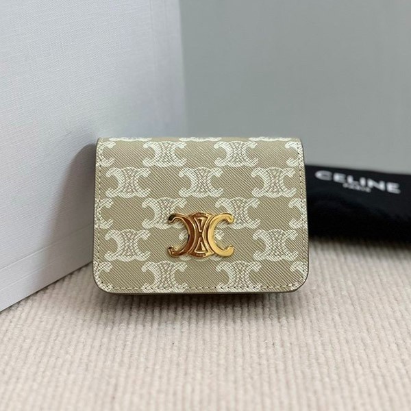 送料込 セリーヌ トリオンフキャンバスコンパクトウォレット 本物 10K622CQH