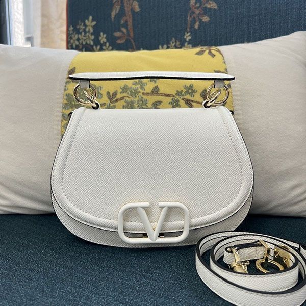 稀少 ヴァレンティノ V Logo Leather 本物 ショルダーバッグ Vuw52748
