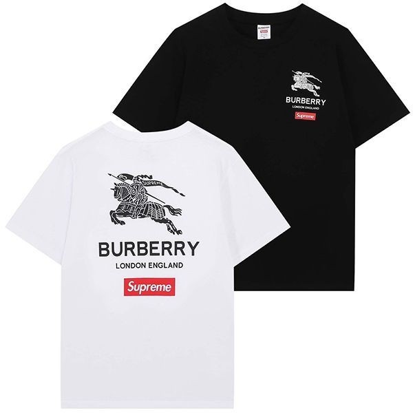 【日本未発売】コラボ シュプリーム × バーバリー ボックス ロゴ Tシャツ 本物 2色 Bad48161