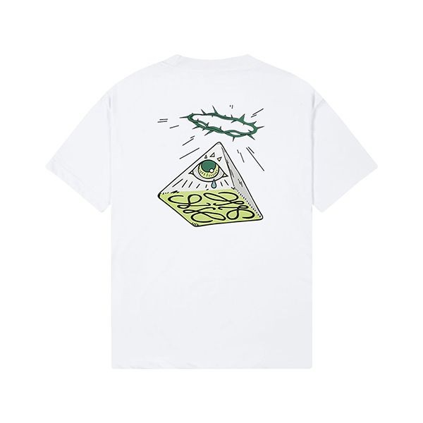 入手困難 ロエベ 本物 ピラミッドアイ半袖Tシャツ loa74346