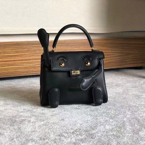 完売必至エルメス ケリードール 本物 ブラック ゴールド金具 erp07693