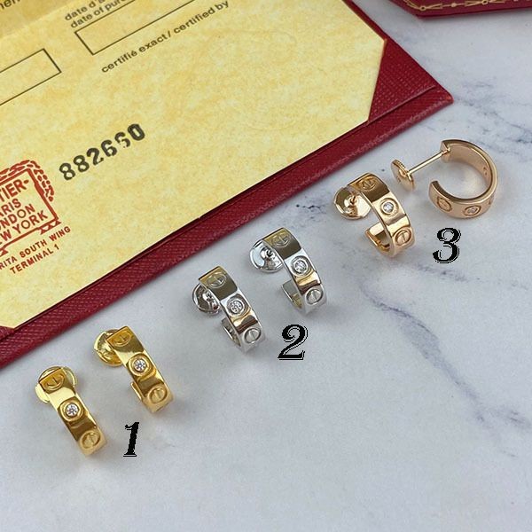超話題!カルティエ☆ピアス LOVE フープタイプ 本物 3色 kas24800