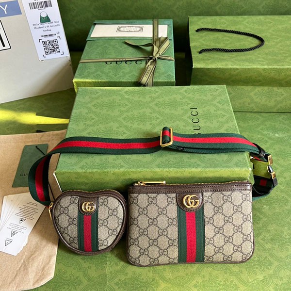 グッチ 本物 GG Monogram キャンバス ベルトバッグ gum39904